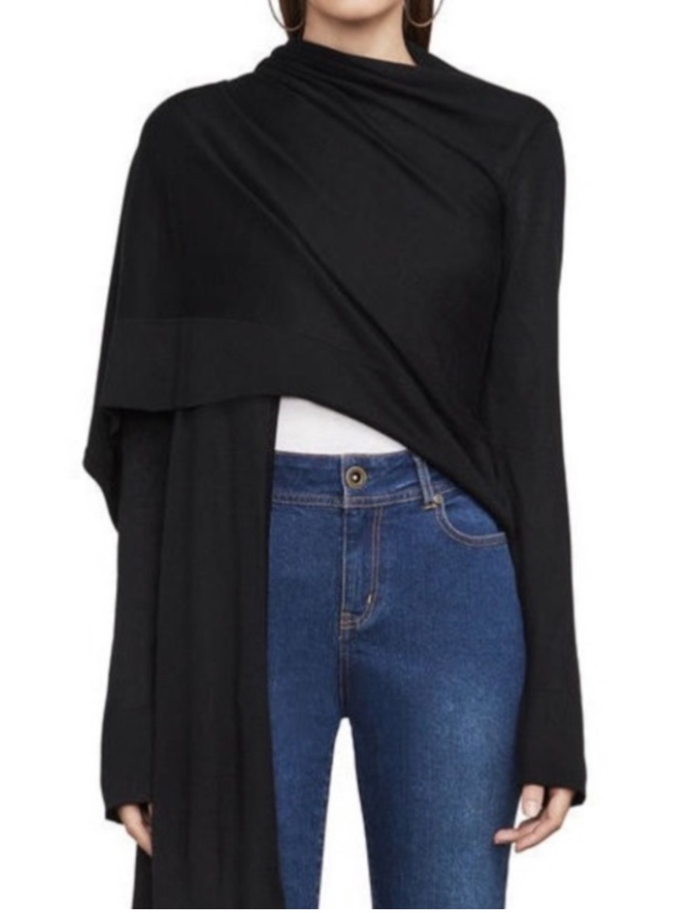 BCBGMAXAZRIA Kattianne Signature Cardigan Wrap  Black XS/S
